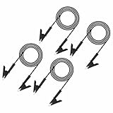 MECCANIXITY 4pcs 9.8ft Alligator Clip Test Leads, 15A Dual Alligator Clips with Wires for Multimeter Jumper Wire Industry Car Battery, Black