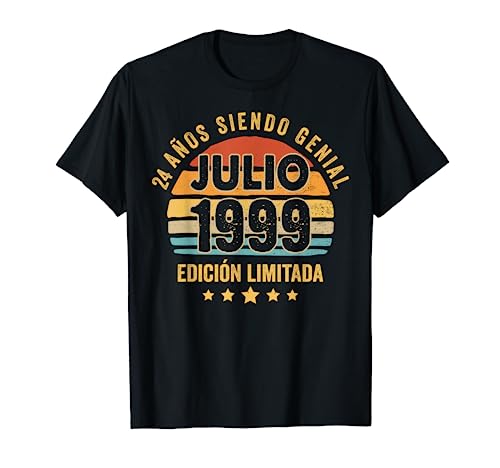 Hombre 24 Años Cumpleaños Regalo Hombre Julio 1999 Julio 24 Años Camiseta