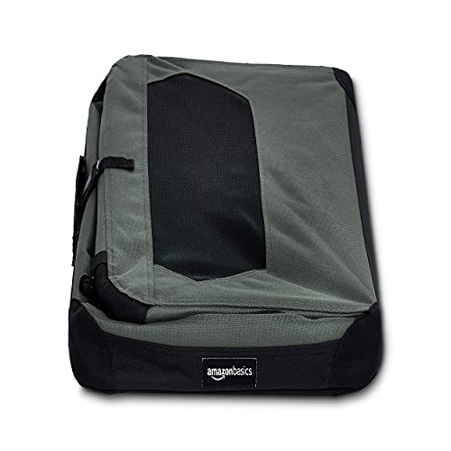 Amazon Basics Folding Portable Soft Pet Dog Crate Carrier Kennel, 26 X 18 X 18 Inches, Grey #TOP3