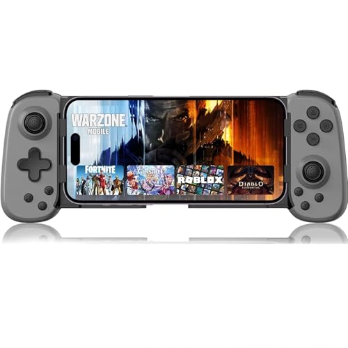 arVin Manette de jeu mobile pour iPhone Android avec coque de téléphone et lumière verte - Manette de jeu sans fil pour iOS/Samsung/tablette/Switch/PS4/PC,...