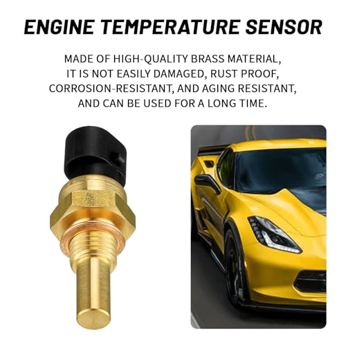MLAHUIER 1 PC Engine Coolant Temperature Sensor, ECT Temp Sensor Compatible with Chevy GMC Cadillac Buick, Replacement OEM#12608814 15404280 12191170 60811520(Gold)