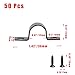 Crapyt 50 Pcs Galvanized M12 Two Hole U Bracket Pipe Clamps, 1/2 Inche Tube Pipe Straps, Wire Retaining Clips, Black Conduit Clip for Wire Cord Installation