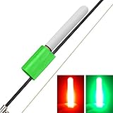 Palo de luz de pesca Alarma de mordida LED Luz nocturna brillante para punta de caña de pescar con clips de montaje (rojo + verde)
