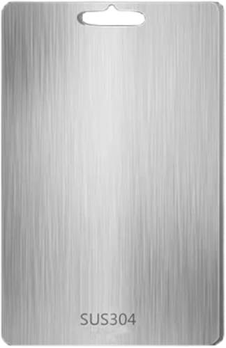 Tabla de cortar de acero inoxidable de 14.1 x 9.8 pulgadas para cocina, tabla de cortar SUS 304 para carne, frutas, verduras, alimentos para bebés,