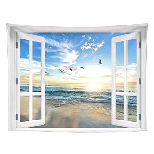 Pfjsseey Vista de ventana 3D Vista de ventana falsa de de Sunset Descuento Naturaleza de la naturaleza Decoraciones de arte de pared para el estilo del hogar 2 carteles