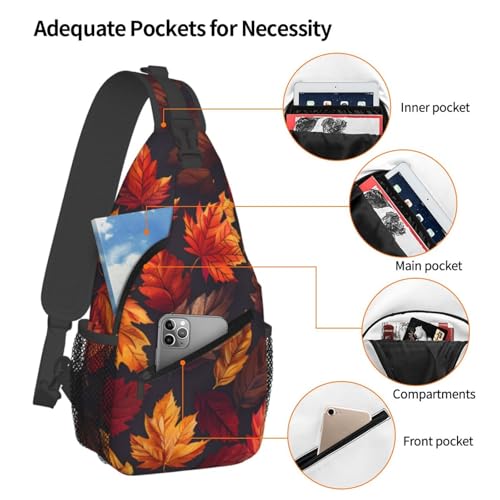 Bolso tipo bandolera con estampado otoñal para mujer y hombre miniatura 4