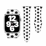 Compatible with Apple Watch Band Men Women,Soccer,Adjustable Replacement Strap for iWatch Series 10 9 8 7 6 5 4 3 2 1