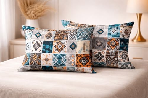 Image of RD TREND Glace Cotton Assorted Pillow Cover Set of 8 (16 Pcs) - Premium 210 TC, Standard Size 18 inchx28 inch | Soft & Breathable Floral Printed Pillowcases for Bedroom & Home | Mix-8