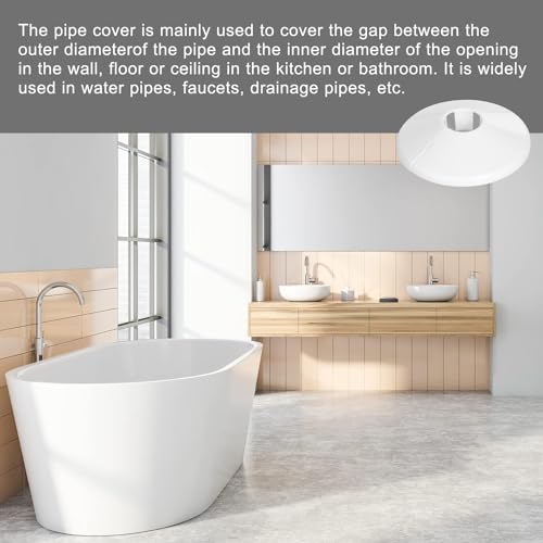 4 Stück Heizungsrohr Rosette 15mm Heizungsrohr Abdeckung Heizungsrohr Verkleidung Dauerhaft Rosetten für Heizkörperrohre Weiss Rohrabdeckung Radiator Pipe Covers für 15 mm Durchmesser Rohr