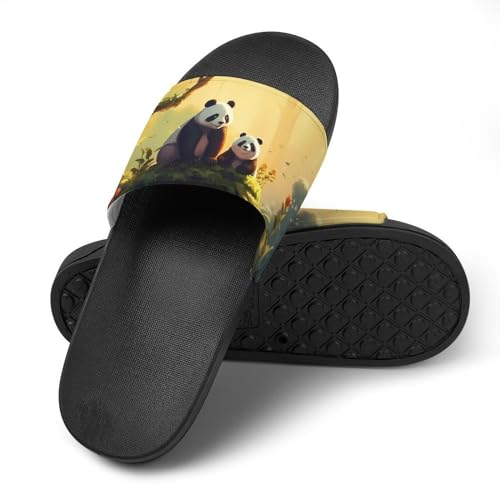 Panda Mama And Little House Sandals Non-Slip Bathroom Slippers Beach Summer Shoes for Men Women4