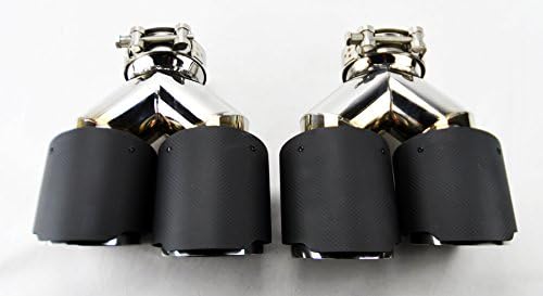 Dual 4" Quad Staggered Carbon Fiber Exhaust Tips for Audi S5 2008-2016