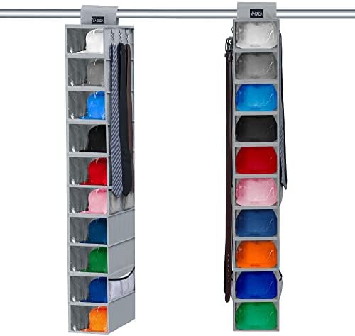 VAESIDA Hat Rack - 10 Shelf Upgraded Version Hat Organizer for Closet with Dust Shield & Side Mesh Storage Pockets - Hat Holder & Hat Racks for Baseball Caps