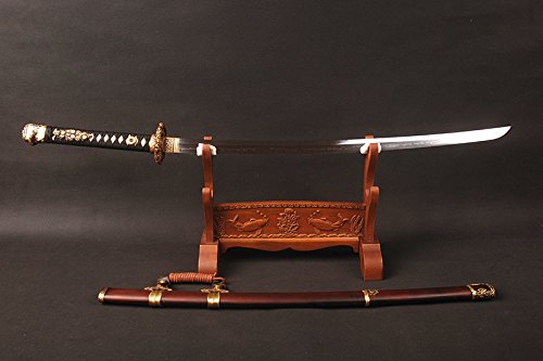 Hand Polished Japanese Tachi Samurai Sword Clay Hardened 1095 Carbon Steel #TOP2