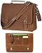 Leather Messenger Bag For Men RFID Satchel Briefcases Computer Bag 17" Laptop