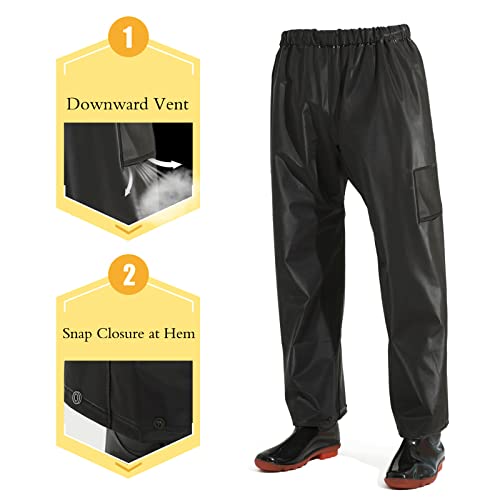 Yeah-Hhi Rain Suit Safety Reflective Seamless Thicken Pvc Waterproof Adult Rain Coat And Pants For Cycling,Motorcycle,Black,S #TOP4