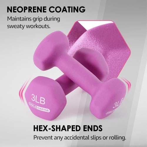 HolaHatha Neoprene Dumbbell Weights Set with Rack, 32 Lbs, Multicolor - image 5
