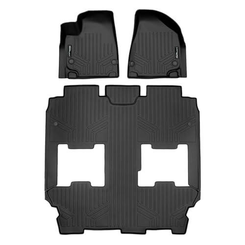 SMARTLINER Custom Fit All Weather 2 Row Floor Mat Liner Set Compatible with 2021-2024 Chrysler Pacifica