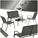 tectake® Gartenmöbel Set für 4 Personen, Sitzecke Outdoor für Balkonmöbel Kleiner Balkon mit 2X Stuhl, 1x Gartentisch und 1x Gartenbank wetterfest, Lounge Möbel Outdoor - anthrazit