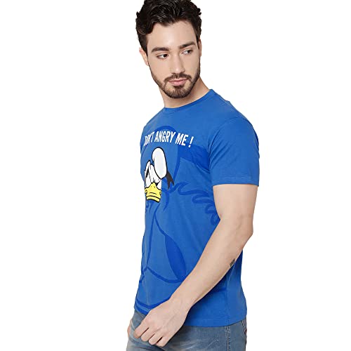 Image of Free Authority Mickey & Friends Printed Regular Fit Green Cotton Men's T-Shirt