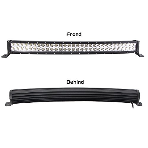 Qdy 32" 180W Curved Led Light Bar Flood Spot Combo Beam Fog Light Waterproof Ip67 For Off Road Suv Ute Atv Truck With 2Pcs 18W Flood Led Work Lights And Wiring Harness #TOP2