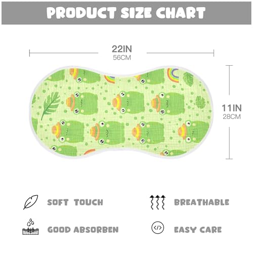 xigua Cute Frogs Baby Burp Cloths for Newborn Boys and Girls 1 Pack, Soft & Absorbent Cotton Baby Burp Cloth, Baby Washcloths, Newborn Towel, Burp Rags4