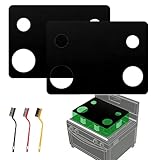 Stove Cover For Whirlpool Gas Stove Protectors 4 Burners Model WFG320M0BS WFG320M0BB WFG320M0BW WFG320M0MW WFG320M0MS, Reusable Splatter Guard Protector Liner