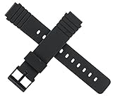 Casio 10224223 Correa de reloj de goma negra de 16 mm (20 mm) AQ-22 MW-57
