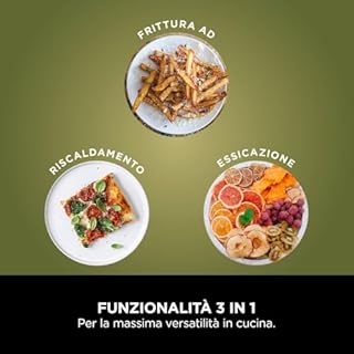 Ninja Friggitrice ad aria 4,7 L 3 in 1, Frittura ad aria, Riscaldamento, Essiccazione, 1-2 porzioni, digitale, da surgelati, scomparto antiaderente e cestello per frittura, 2000W, nero AF110EU