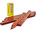 Ram Pro Flat Wood Carpenter Pencil & Sharpener Set Woodwork Pencil Sharpening Tool Narrow Shaver Cutter Comes in Blue, Yellow and Red Color (3 Per Pack)