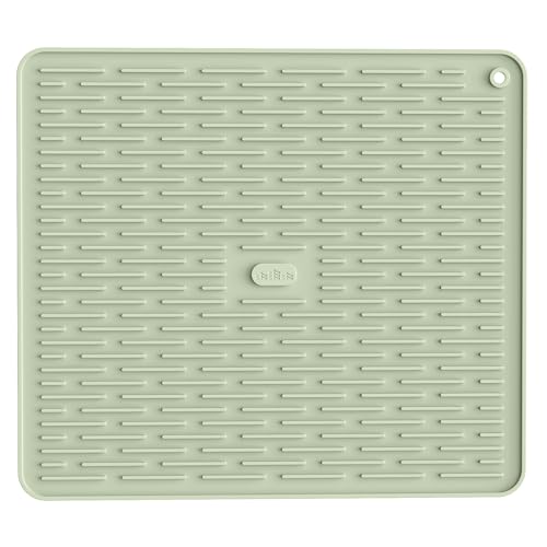 ME.FAN Silicone Dish Drying Mat for Kitchen Counter, Dish Drying Pad for Sink, Refrigerator or Drawer, Countertop Protection Pad L - 18''×16'' - Desert Sage by ME.FAN - Used condition - US$13.67