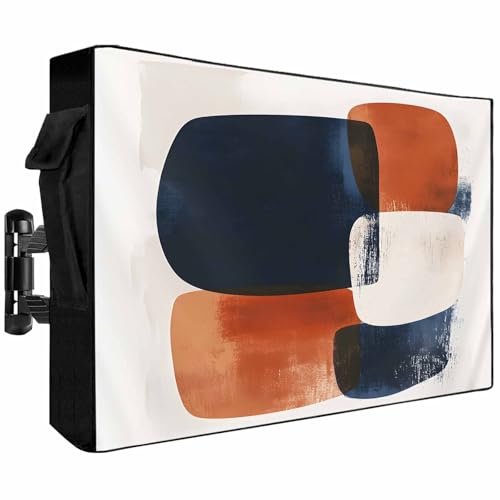 LEQIOLENNG Outdoor TV Cover 68x42x4.5in, Bohemian Color Block Nordic Style