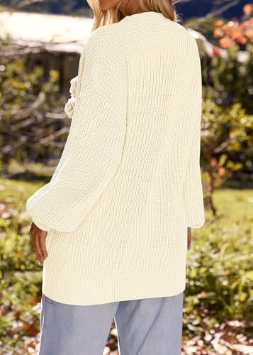 Image of MEROKEETY Long Sleeve Oversized Cardigan Sweaters for Women | Fall Winter Sweaters, Open Front, Chunky Knit, 2026 Casual Work Outerwear with Pockets