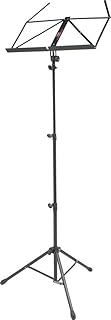 Kirstein Notenständer - Robuster klappbarer Metallständer mit Tasche- Höhenverstellbar von 44-113 cm - Tragetasche mit Schultergurt - Schwarz