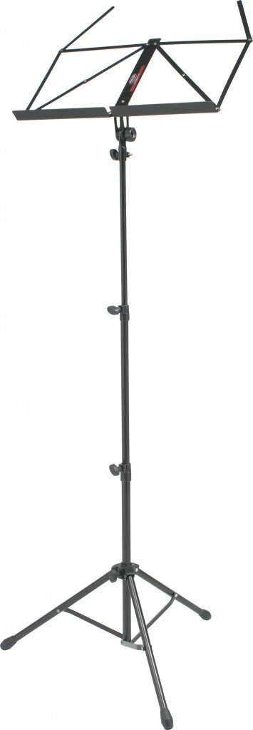 Kirstein Notenständer - Robuster klappbarer Metallständer mit Tasche- Höhenverstellbar von 44-113 cm - Tragetasche mit Schultergurt - Schwarz