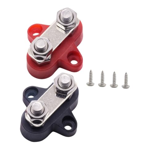 JECOMPRIS Barra Colectora De Batería Doble Regletas De Bornes M8 2 Piezas Para Vehículos y Embarcaciones Pesadas Uso Marino y Automotriz