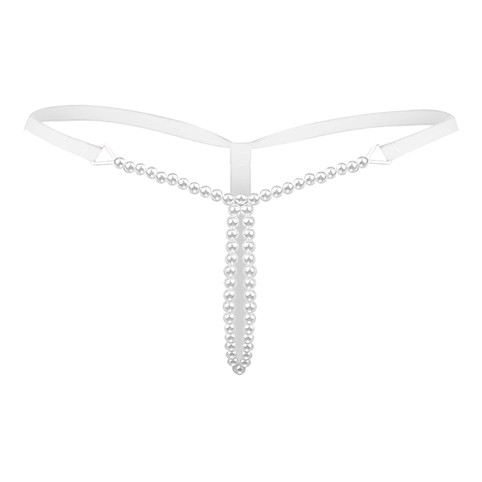 Womens Underwear Pearl T Back G String Embroidery Panty Rose Flowers Beaded Thong Sexy Micro Underpant