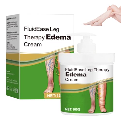 FluidEase Leg Therapy Edema Cream, Edema Relief for Legs and Feet, Natural Comprehensive Care Herbal Massage Cream for All Skin Types