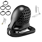 PA Peniskäfig Sex Spielzeug Chastity Cage Männer mit Katheter und 5 Verschiedenen Ringen Cock Cage ist Leicht und Atmungsaktiv Keuschheitskäfig Herren mit Schloss für Penisfesselung (A)