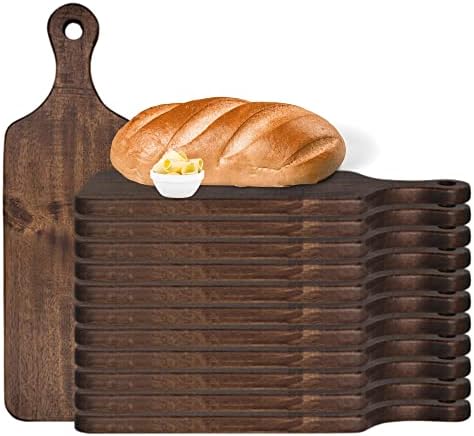 Steelite Creations Wood Serving Paddles, Round Edge Acadia Rectangular Food Presentation Board, Commercial Foodservice and Restaurant Use for Cutting Bread, Appetizers or Charcuterie, 17 by 8, 6 Pcs