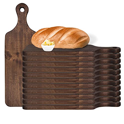 Steelite Creations Wood Serving Paddles, Round Edge Acadia Rectangular Food Presentation Board, Commercial Foodservice And Restaurant Use For Cutting Bread, Appetizers Or Charcuterie, 17 By 8, 6 Pcs #TOP6
