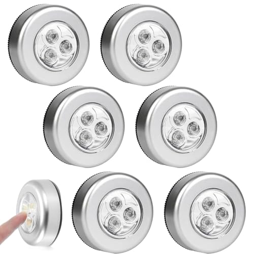 YOFDAL 6 Pezzi armadio, Luce per armadio con sensore, Luce con sensore touch wireless, Lu-ce adesiva a batteria Luci Arma-dio Lu-ce notturna, per Cucina, Corridoio, Scale, B