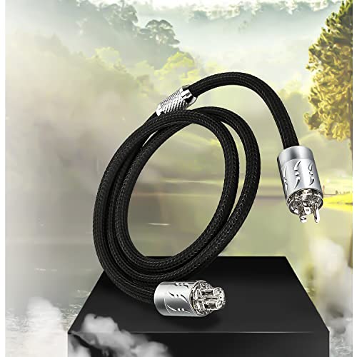 Viborg High Fidelity Audio Power Cable Mtr1501 16Pcs Multiplex Copper Ac Audiophile Mains Cord With Rhodium Plated Us Standard Connector Vm512R+Vf512R Plug (1.8M/5.9Ft) #TOP4