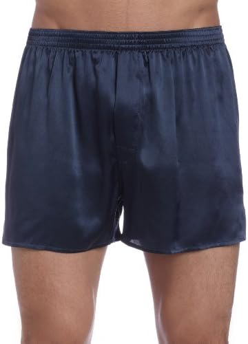 Intimo Men's Classic Silk Boxers, Slate Grey, Large