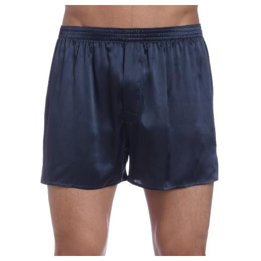 Intimo Men's Classic Silk Boxers, Slate Grey, Large