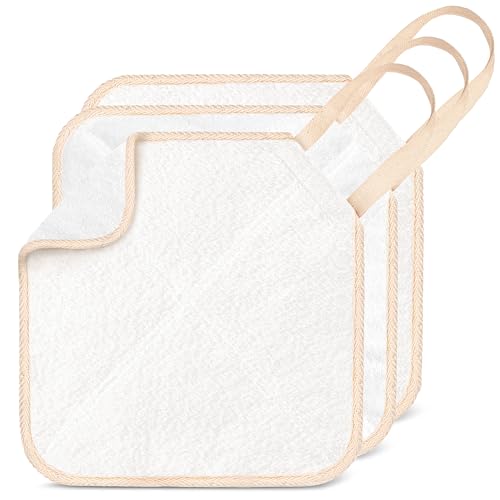 ZOMCHI Exfoliating Washcloth for Face and Body, 3 Pack, White