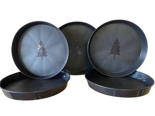 The Flowerpot Men Men's Black The Flowerpot 40Cm Round Plastic Plant Pot Saucers Water Tray Base (X5)