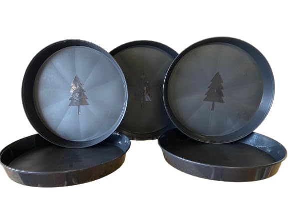 The Flowerpot Men 40cm Round Black Plastic Plant Pot Saucers Water Tray Base (x5)