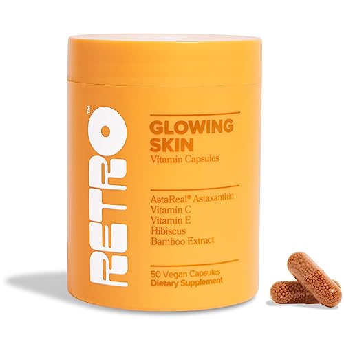 Retro Sugar Free Glowing Skin Vitamins – Vegan Skin, Hair, And Nails Vitamin Supplement For Women With Astaxanthin – Support Healthy Soft & Smooth Skin And Boost Collagen Production, 50 Ct (Pack Of 1) #TOP27