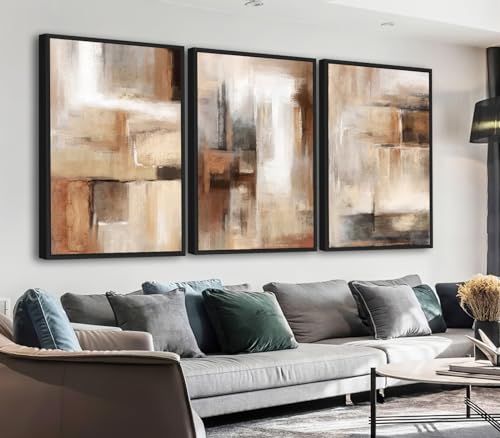 ASDCEUTICALS Large Canvas Wall Art - Brown and Beige Abstract