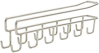 TTms Porte-mug sous l'étagère Acier Inoxydable 10 Crochets Centre de cupoir Crochet multifonctionnelle Crochet à l'étagère for la Tasse, Serviette, Cravate, 1pack (Size : 1pack)